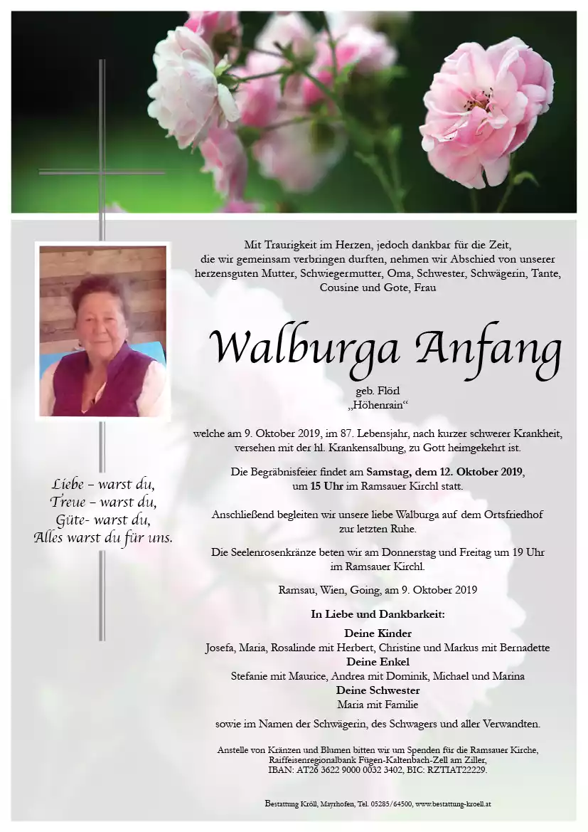 Parte von Walburga Anfang